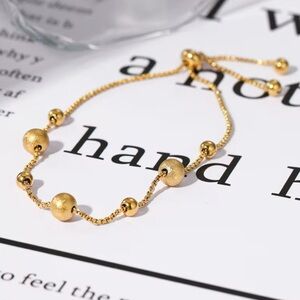 Gold Beaded Adjustable Bracelet - Women Jewelry